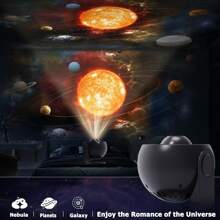 UK LED Galaxy Projector Starry Night Light Moon Star Sky Nebula Projection Lamp - Black - View 8