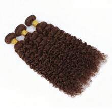 10A Brazilian Hair Curly Bundles 18 Inch Unprocessed Deep Human Hair 1/3 Bundles Water Wave Hair Extensions Kinky Curly 4#Brown - Brown - View 2