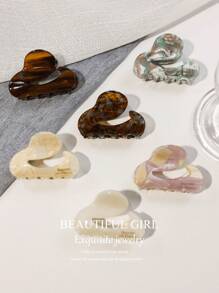 1 件套法国醋酸纤维发夹，复古镂空玳瑁色，中号抓发夹，半扎头发，后脑勺发爪，女式发夹发夹发夹发夹秋冬爪夹发饰女士度假装女士 - 彩色 - 查看 2