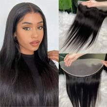 Straight 13x4 Transparent Straight Lace Frontal Natural Color Human Hair Wig Closure With Baby Hair For Women - SNatural - View 2