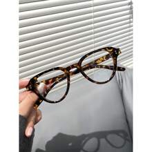 Nouvelles lunettes vintage à monture ovale noire avec verres à zéro degré, lunettes de lecture, monture de lunettes pour femmes, convient pour la vie quotidienne, le bureau, les voyages, accessoire de mode, cadrant le visage - Même style en plusieurs couleurs - Voir 5