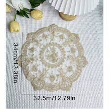 1pc Lace Hollow-Out Embroidery Table Placemat Vintage Floral DIY Decoration For Home Kitchen Dining Decoration Photography Props Best Gifts Decoration Birthday Graduation E-I-D - Multicolor - View 3