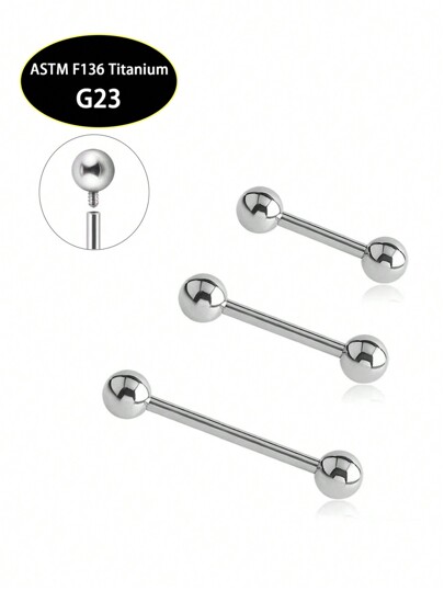 1 pieza Joyería para perforación de lengua/pezón/oreja de aleación de titanio G23, para uso diario unisex