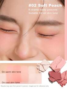 JUDYDOLL 9g 2-In-1 Blush & Highlighter Palette, Matte Highlighter, Natural Makeup Effect, New Product, Multi-Purpose, Suitable For Dates, Parties, Gifts, Especially Suitable For Friends, Girlfriends, Weddings, Wedding Guests, Singles Parties, Elegant Makeup, Natural Daily Makeup, Sweet Makeup, Blood Red Makeup, Date Makeup - #01 - 查看 8