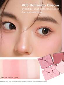 JUDYDOLL 9g 2-In-1 Blush & Highlighter Palette, Matte Highlighter, Natural Makeup Effect, New Product, Multi-Purpose, Suitable For Dates, Parties, Gifts, Especially Suitable For Friends, Girlfriends, Weddings, Wedding Guests, Singles Parties, Elegant Makeup, Natural Daily Makeup, Sweet Makeup, Blood Red Makeup, Date Makeup - #01 - 查看 9