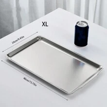 1 khay đựng trang sức bằng thép không gỉ, khay treo khăn, bát trà và trái cây, khay đựng mỹ phẩm và trang sức, thích hợp để trưng bày và cất giữ thực phẩm, trang sức, nhẫn, mỹ phẩm, trang trí nhà cửa, đĩa nướng BBQ, giá đựng bánh mì và bánh ngọt, đĩa trái cây, đồ dùng học tập - Bạc - Xem 7