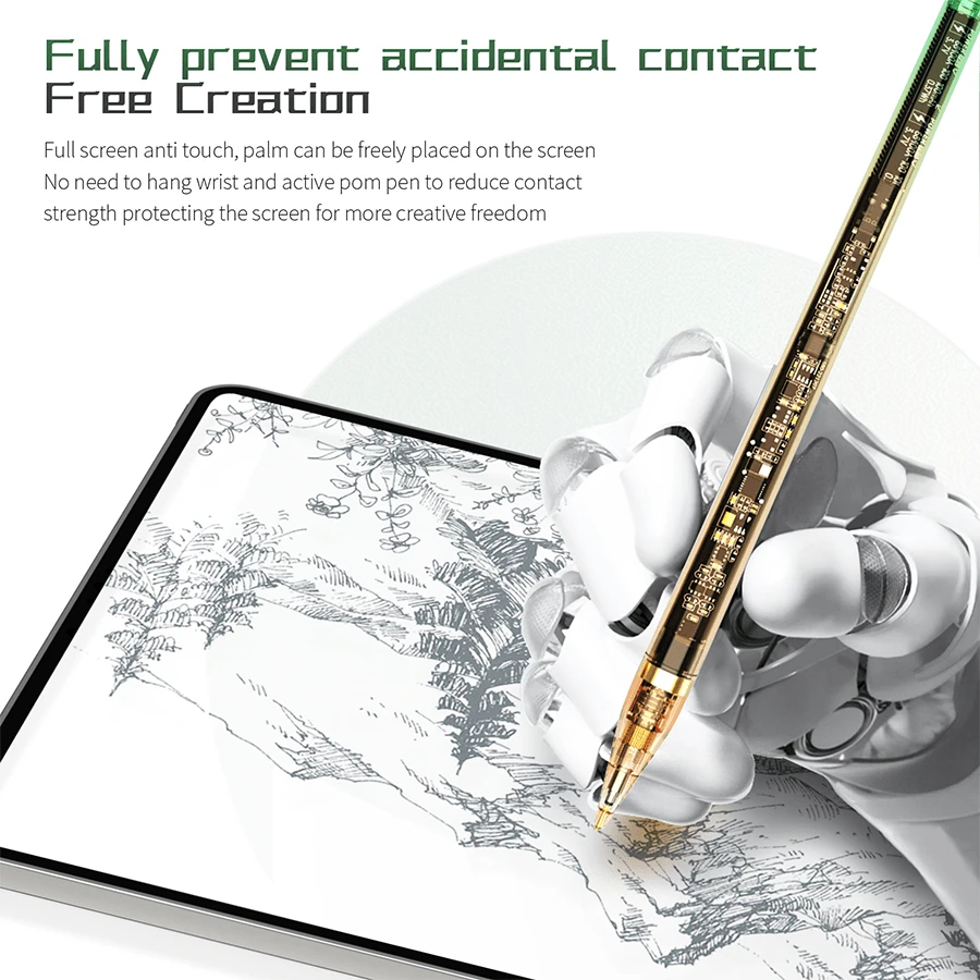 Elprico Stylus for Tablet, 2 Customisable Buttons, Touchscreen Stylus for Tablet 80 mAh Battery Built-In Suitable for Huion New 1060PLUS 420