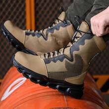 Dian Sen Men's And Women's Safety Trainer Steel Toe Boots Industrial And Construction Work Boots Summer Ready Resistant Military Design Dustproof Ankle High Safety Boots Wear Resistant For Tough Environments Perfect Gift,Men Steel Toe Trainer Sport Safety Boots,Safety Trainer Sport Work Boots,Steel Toe Trainer Sport Indestructible Shoes Anti-Puncture Anti-Smash Cushion Sole And Lightweight EVA Sole,Men Work Trainer For Hiking,Outdoor - Khaki - View 15