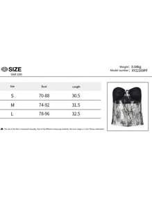 Women Lace Tube Top, Strapless Backless Lacing Patchwork See-Through Slit Summer Ladies Vest For Club Party - 白色 - 查看 6