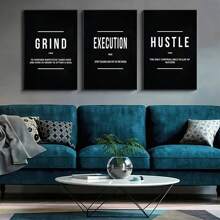 3pcs Unframed Canvas Prints, Motivational Wall Art For Home Decor, Gifts For Friends, Living Room, Bedroom, Office, Kitchen, Waterproof Paintings, Printed Artwork,Poster Birthday Graduation