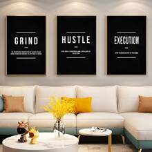3pcs Unframed Canvas Prints, Motivational Wall Art For Home Decor, Gifts For Friends, Living Room, Bedroom, Office, Kitchen, Waterproof Paintings, Printed Artwork,Poster Birthday Graduation