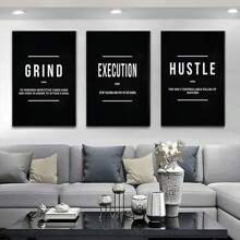 3pcs Unframed Canvas Prints, Motivational Wall Art For Home Decor, Gifts For Friends, Living Room, Bedroom, Office, Kitchen, Waterproof Paintings, Printed Artwork,Poster Birthday Graduation
