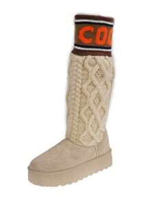 2025 Four Seasons Women's Knee-High Boots Back To School Season Date - Beige - View 4