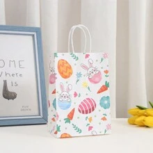 Happy Easter Paper Gift Bags Colorful Easter Egg Bunny Rabbit Chick Party Favor Bags With Handles Bags For Spring Birthday Supplies Easter Easter Decorations Easter Decor Easter Gifts Easter Bags