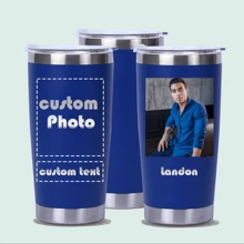 Personalized 20oz Tumbler With Lid, Custom Photo Logo Text Name, 1pc Customized Coffee Travel Mug, Double Wall Vacuum Stainless Steel Insulation, Multi-Coloed Printed Personalized Cups Birthday Gifts, Personalized Mother's Day Gifts, Custom Anniversary Gift, Custom, Personalized, Unique, Ideal Gifts For Him, Ideal Gifts For Her, Her, Girlfriend, Family, Friends, Son, School Students, Workers, Kids, Dining Room, Bathroom, Living Room, Bedroom, Office, Tea Room, School, Home