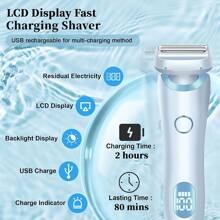 脱毛器女士双头剃毛器私处毛发修剪器电动剃须刀女士脱毛器 - 彩色 - 查看 7