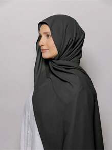 1 pieza Hiyab instantáneo con gorro interior, tela de gasa, suave y sedosa, material transpirable y amigable con la piel, apto para uso diario, festivales, oraciones, abayas