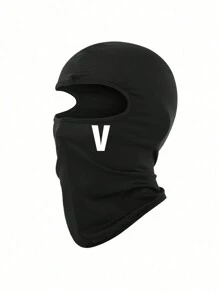 1 件装 A-Z 字母印花儿童户外防紫外线面罩，透气拉法帽头盔内衬，适合青少年 - 黑色 - 查看 42