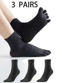 5pcs/3pcs Upgraded Toe Socks Series For Men, Anti-Bacterial & Odor-Resistant Business Socks, Suitable For Sports, Men And Women, Warm, Comfortable, Casual, Extra Stretch, Soft Sole, Thick, Breathable, Odor Control, Mid-Calf, Suitable For Daily Life And Glacier Sports