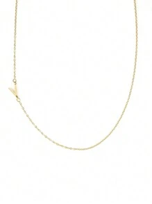 Vanel 1pc Y2k Minimalist Alphabet Necklace, Stainless Steel Name Necklace, 26 Letters A-Z Charm Pendant Necklace, Initial Letter Necklace, Golden Tone Girls' Birthday Gift - Yellow Gold - View 24