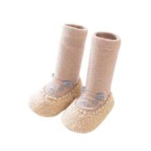 Baby Socks Shoes, Cute Cartoon Animal Non-Slip Socks Soft Lightweight Floor Socks For Girls Boys - 卡其色 - 查看 1