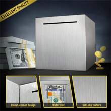 1pc 4.72 Inch Blue Stainless Steel Piggy Bank - Secure Budgeting And Saving Solution With Break-To-Access Design - Office Storage Supplies For Adults