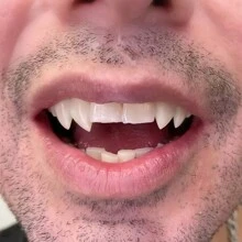 THATBOY 2 PIEZAS/SET Dientes de vampiro, dientes de hombre lobo, utilería para cosplay, decoración para fiesta de Halloween, accesorio de disfraz