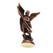 1pc Saint Michael Archangel Figurine, Sacred Angel Michael's Sculpture, Zinc Alloy Statue For Home Desk Decor Best Gifts Birthday Graduation