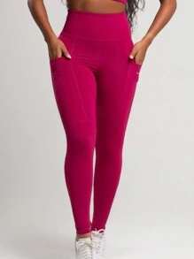 Women Sports Leggings - Hot Pink - View 1