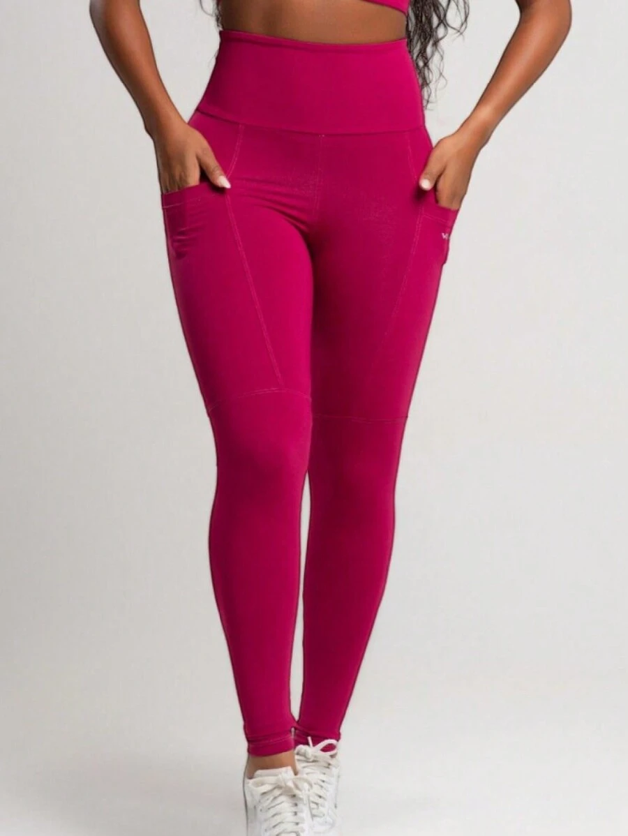 Women Sports Leggings - Hot Pink - View 1