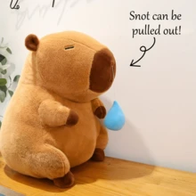 可爱的水豚毛绒玩具 - 柔软的水豚毛绒动物，浅棕色，非常适合睡前陪伴和礼物、儿童玩具、生日礼物、节日装饰 - 彩色 - 查看 8