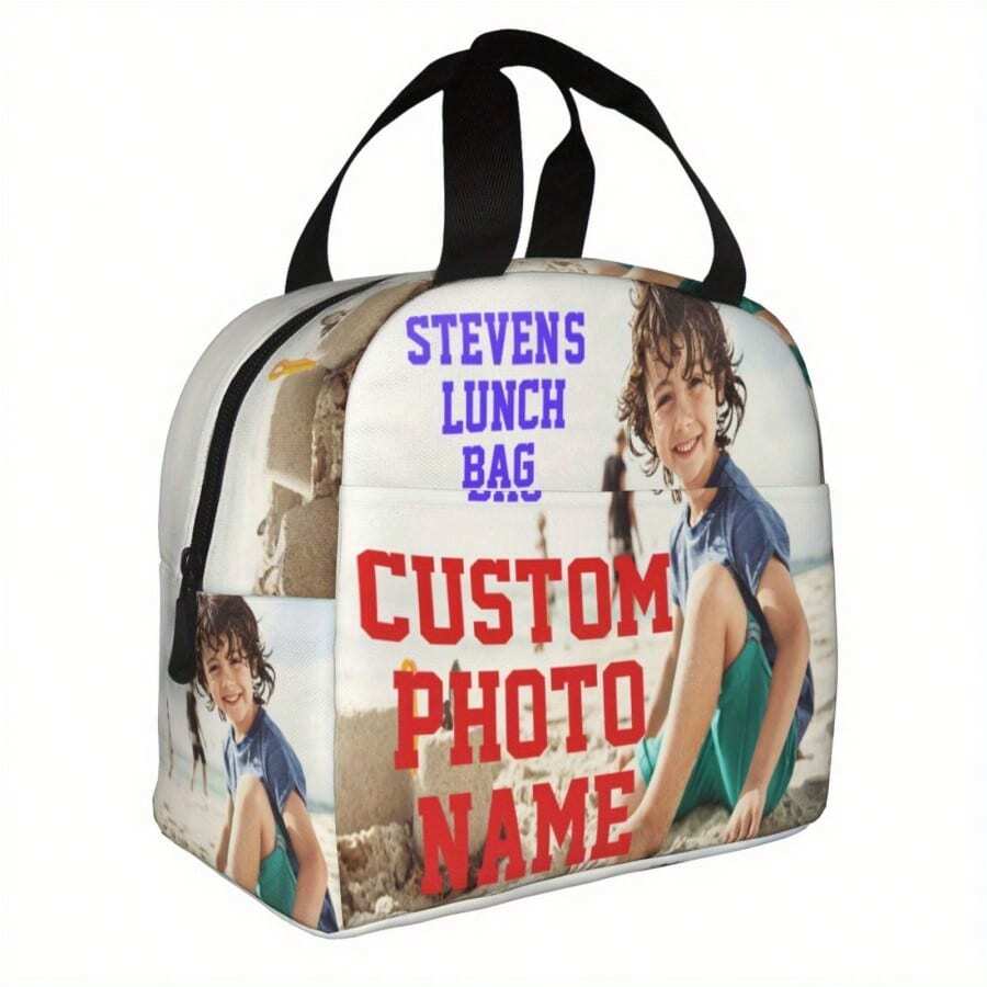 [Customizable] Personalized Insulated Lunch Bag - Made Of Oxford Cloth And Thick Aluminum Foil, Square Hand Wash Lunch Bag, Suitable For School And Work