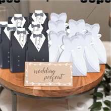 1Set/2pcs Bride And Groom Candy Boxes Wedding Favor Tuxedo Wedding Dress For Bridal Shower Decor Gifts Packaging Boxes Party Supplies,Wedding Decor,Home Decor ,Room Decor Party Favors Birthday Decorations Party Decorations Gift Bags