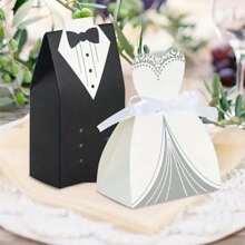 1Set/2pcs Bride And Groom Candy Boxes Wedding Favor Tuxedo Wedding Dress For Bridal Shower Decor Gifts Packaging Boxes Party Supplies,Wedding Decor,Home Decor ,Room Decor Party Favors Birthday Decorations Party Decorations Gift Bags