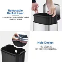 13L Stainless Steel Trash Can With Lid