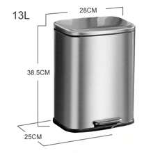 13L Stainless Steel Trash Can With Lid