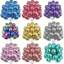20pcs - 11inch Metallic Shiny Color Latex Balloons, Available In Gold, Silver, Rose Gold, Red And More Colors, Suitable For All Festivals - Multicolor - View 4