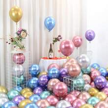 20pcs - 11inch Metallic Shiny Color Latex Balloons, Available In Gold, Silver, Rose Gold, Red And More Colors, Suitable For All Festivals - Multicolor - View 8