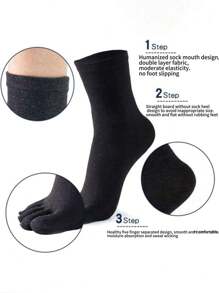 5pcs/3pcs Upgraded Toe Socks Series For Men, Anti-Bacterial & Odor-Resistant Business Socks, Suitable For Sports, Men And Women, Warm, Comfortable, Casual, Extra Stretch, Soft Sole, Thick, Breathable, Odor Control, Mid-Calf, Suitable For Daily Life And Glacier Sports