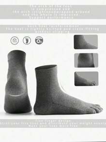 5pcs/3pcs Upgraded Toe Socks Series For Men, Anti-Bacterial & Odor-Resistant Business Socks, Suitable For Sports, Men And Women, Warm, Comfortable, Casual, Extra Stretch, Soft Sole, Thick, Breathable, Odor Control, Mid-Calf, Suitable For Daily Life And Glacier Sports