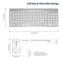 JOMAA Jomaa 2.4G Plug And Play Wireless Keyboard And Mouse Set Ergonomic Design Wireless Keyboard And Mouse Comb 1600DPI Noiseless Click For Computer Laptop Desktop