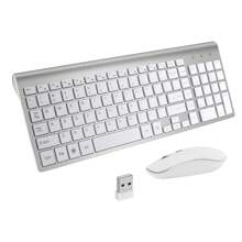 JOMAA Jomaa 2.4G Plug And Play Wireless Keyboard And Mouse Set Ergonomic Design Wireless Keyboard And Mouse Comb 1600DPI Noiseless Click For Computer Laptop Desktop