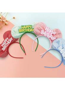 1 Pc Happy Birthday Headband Party Hair Accessories Birthday Hat Decoration Fabric Hair Hoop