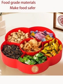 Traditional Chinese Style Candy Organizer Box, Multi-Layer Compartments, Free Set Of Stickers, Made Of Plastic, Large Capacity - Two-color - View 6