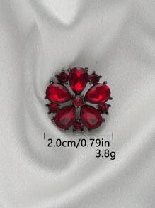 Set de 4 botones metálicos florales ocos con incrustaciones de diamantes, decoración elegante para vestido de novia, abrigo, suéter, blazer, manualidades DIY, joyero, bolso