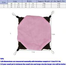 1 pieza Saco de dormir de doble capa de felpa suave de coral en unicolor, adecuado para hámsteres, planeadores, ardillas y otras mascotas trepadoras pequeñas para descansar y dormir, desmontable y lavable, con opciones de multicolor y tamaño, aplicable para otoño/invierno - Multicolor - Ver 6