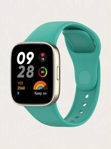 1pc Unisex Solid Color Silicone Watch Band, Compatible With Redmi Watch 3, Suitable For Daily Wear