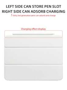 Customized Text Flat Tablet Case, White Solid Color, Suitable For IPad Mini4/Mini5/Mini6/Mini7, IPad A16 2025, Air 11 13 M2 M3 Pro 11 13 M4 2024, Air 4 5 10th 10.9, Pro 11 9th 8th 7th 10.2 4th 5th 6th Model A8, Customized Text, Tri-Fold Stand, Built-In Pencil Slot, Soft Edge Full Coverage, Simple Casual Classic TPU Soft Shell IPad Flip Tablet Case. Note: The Final Font Style Is Subject To The Physical Image, And There May Be Slight Color Differences. - White - View 9