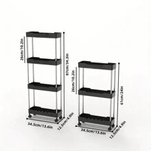 2/3/4-Tier Standing Floor Rack, Multi-Layer Storage Organizer Cart With Wheels For Kitchen, Bedroom, Bathroom
