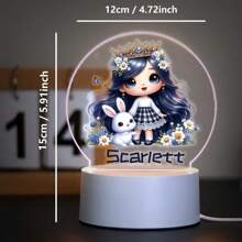 1pc Custom Personalized Table Lamp Night Light Customized Cartoon Princesses And Animals 3D Night Light Toy Acrylic Night Lights Gift For Home Room Decoration Night Light Usb Powered & Battery Operated Optical Illusion Table Lamp With Remote Control Perfect Gift Send To Girls For Valentine's Day, Easter, Christmas Unique Room Decor, Fun And Adorable Nightlight Gifts Birthday Graduation Home Decor Back To School School Supplies,Christmas Gift Supplies